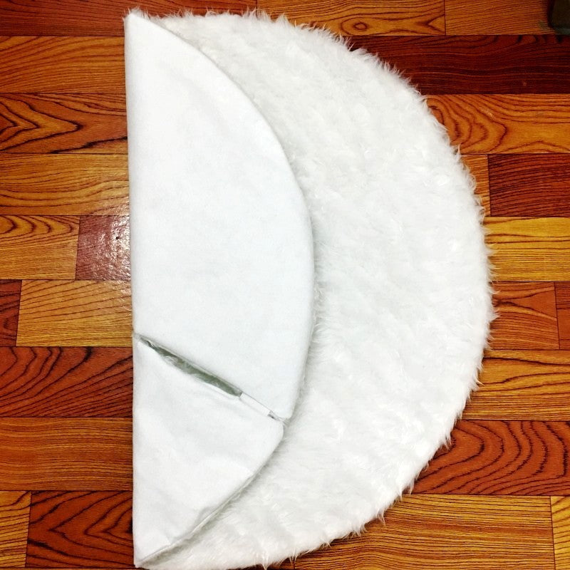 Pure white plush Christmas tree skirt Christmas plush tree skirt