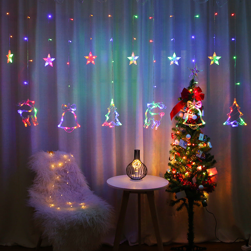 Christmas Deer Tree Bells Star String Fairy Lights