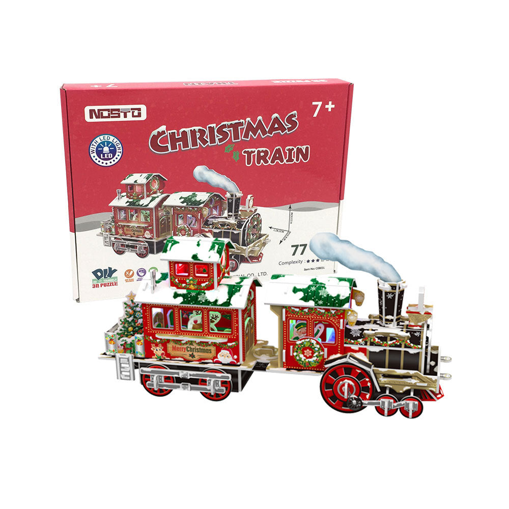 3D Train DIY Puzzle for Children's Christmas Gift Hardboard Model