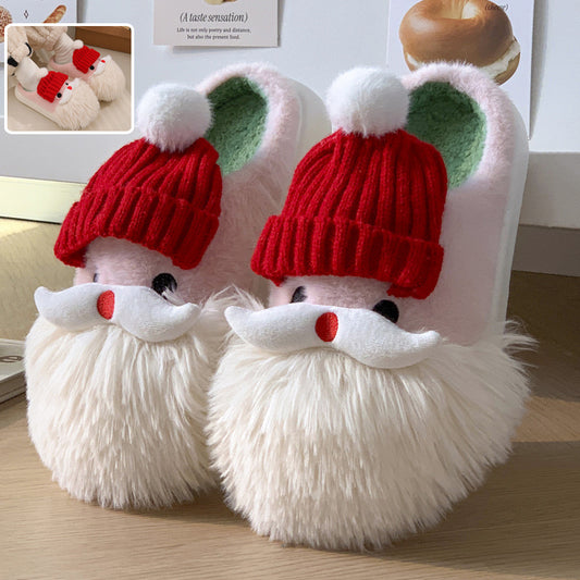 Cute Christmas Santa Claus Home Slippers Winter for Women