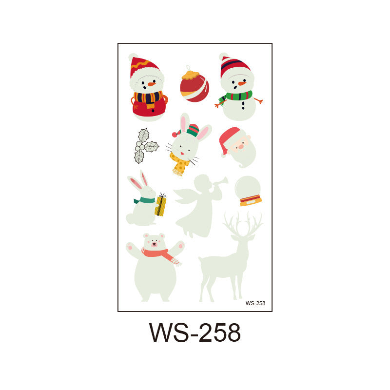 Merry Christmas Santa Claus Luminous Tattoo Sticker