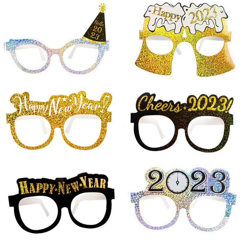 New Year Party Glasses Paper Props