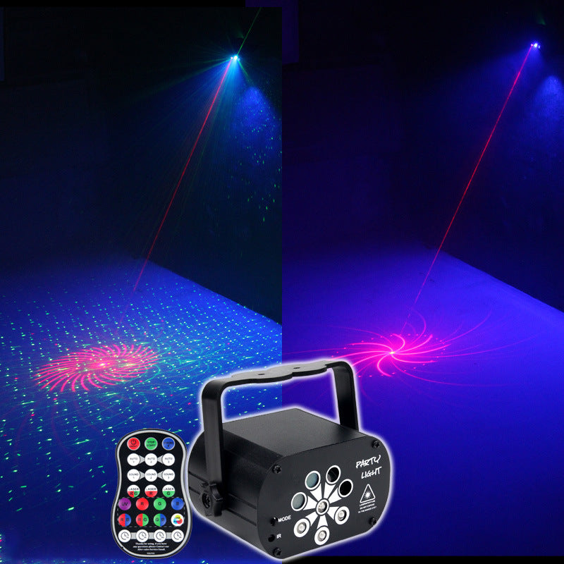 Pattern Laser Stage Light LED Starry Sky Projection Lamp UV Bar KTV Voice-activated Lamp