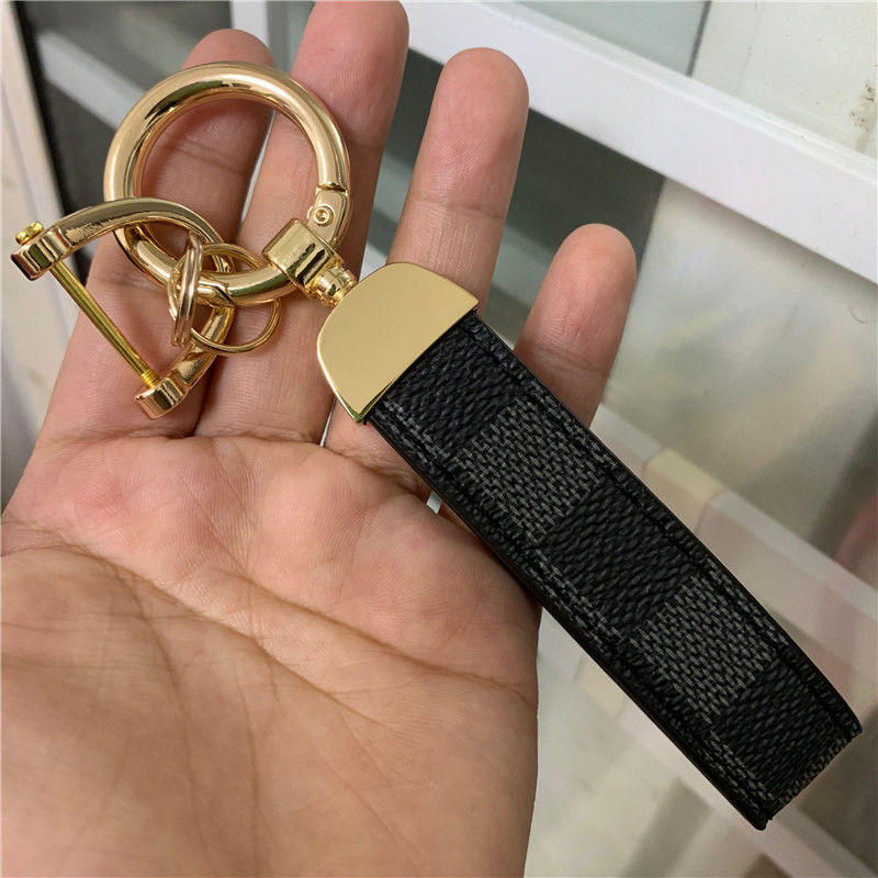 Luxury Genuine Leather Lanyard Keychain Men Women Gift