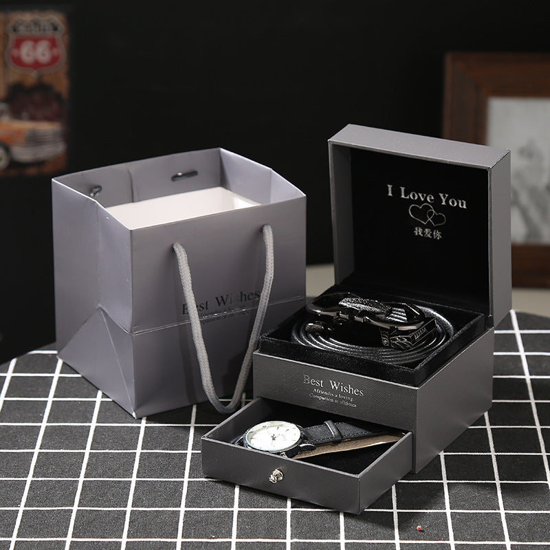 Leather Belt Wallet Gift Box Set Holiday Gift Watch