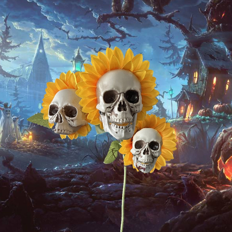 Skull Sunflower Halloween Decoration Atmosphere Garden