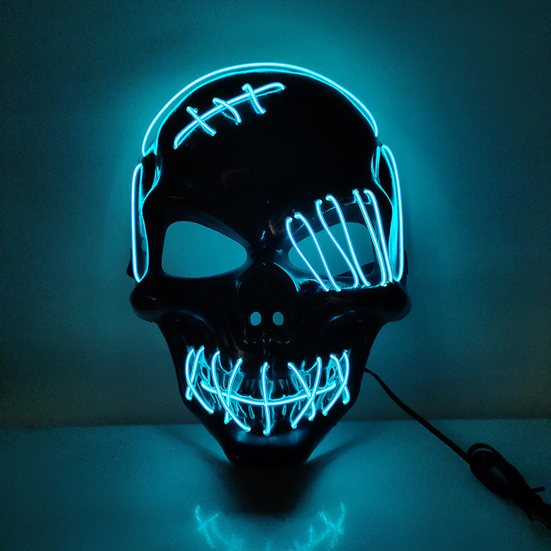 Scar One-eyed Pirate Mask Bloody Horror Cold Light Halloween Mask Led Glowing Mask