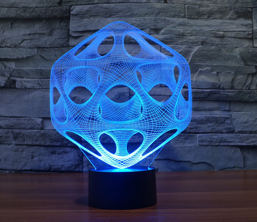 Abstract 3D Light 7 Color Touch Controlled LED Visual Lamp Gift Atmosphere Desk Lamp.