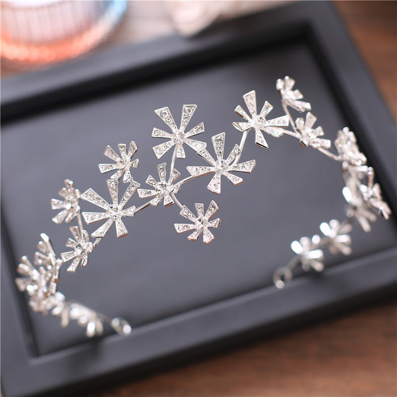 European sweet Bride Wedding Hair headdress diamond