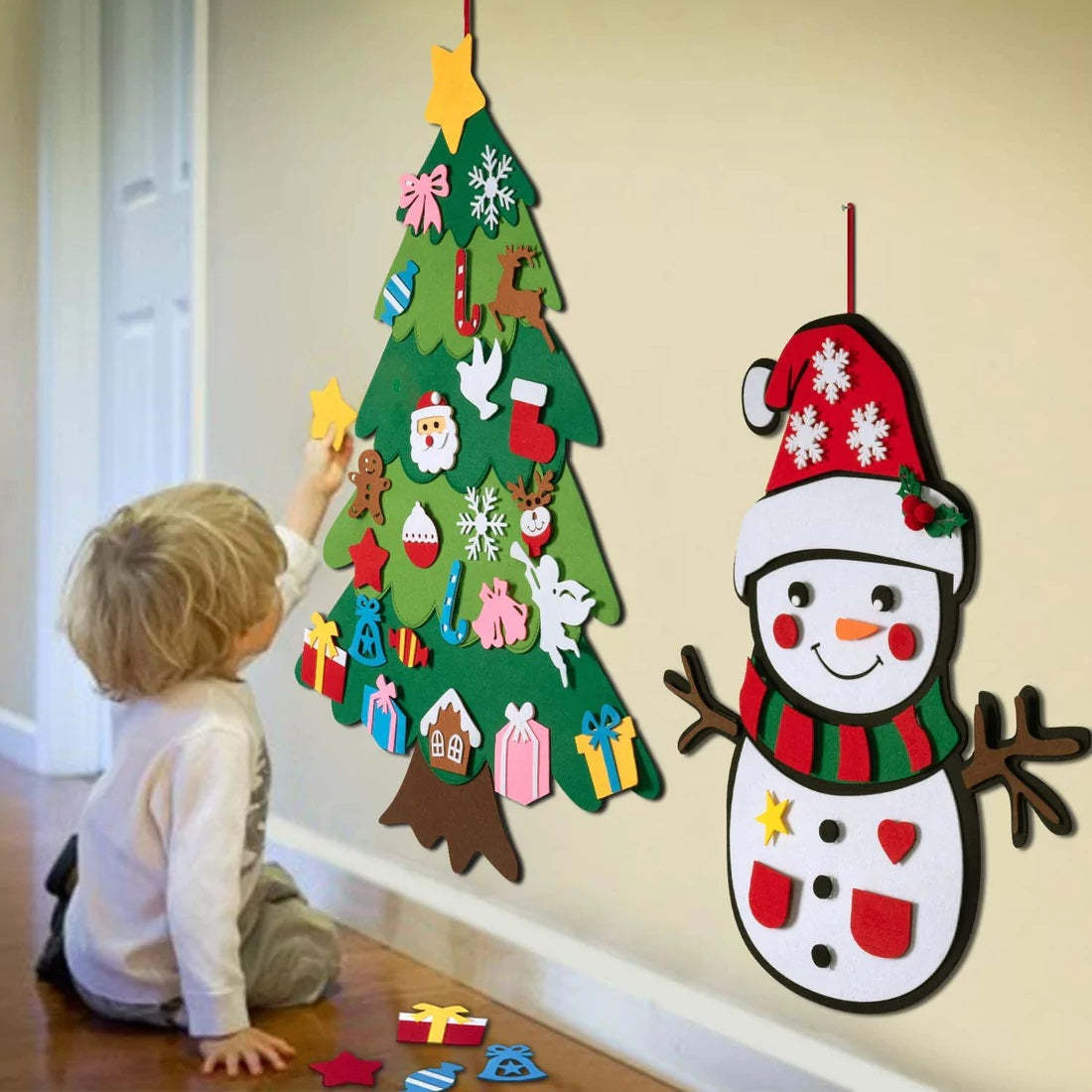 DIY Felt Christmas Tree With Three-dimensional Christmas Tree