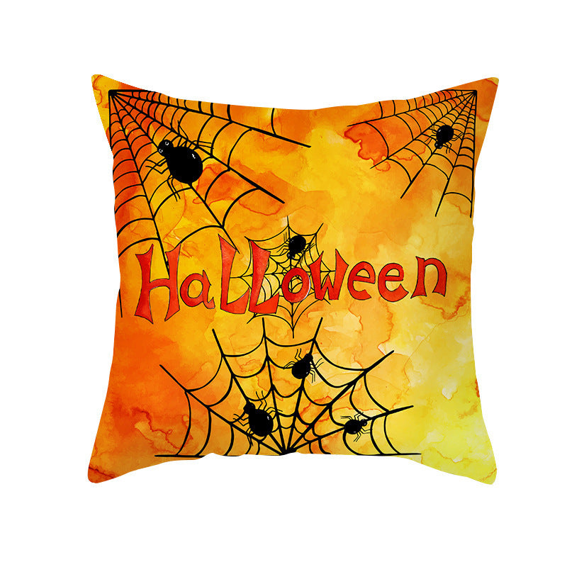 Halloween Pumpkin Letter Fleece Cushion Cover