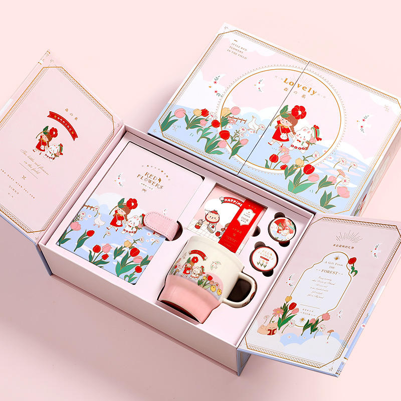 This Set Gift Box Cute Girl Heart Luxury Handbook Cartoon
