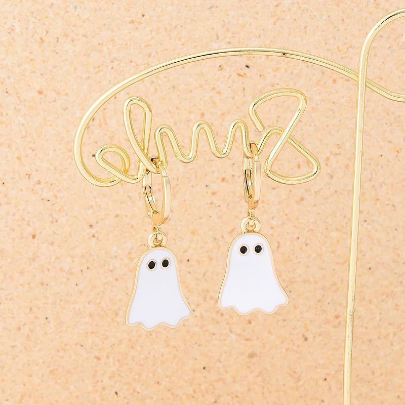 Halloween Ghost Earrings For Women Gold Ghost Huggie