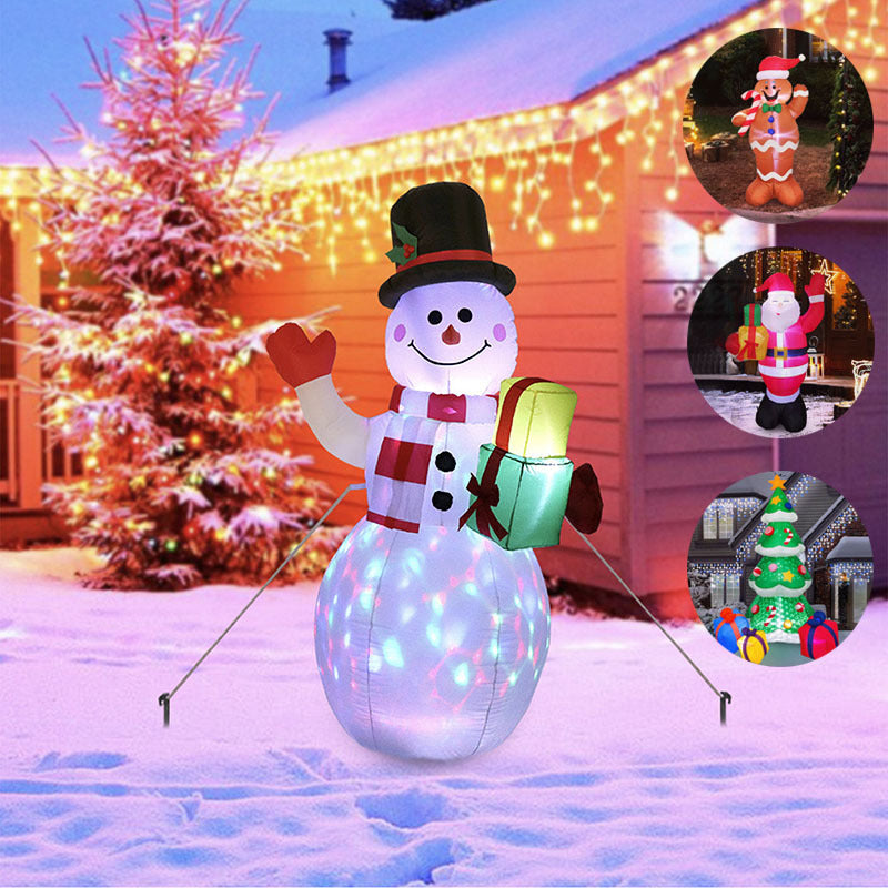 Christmas LED Lights Glowing Santa Tree Snowman Inflatable Doll