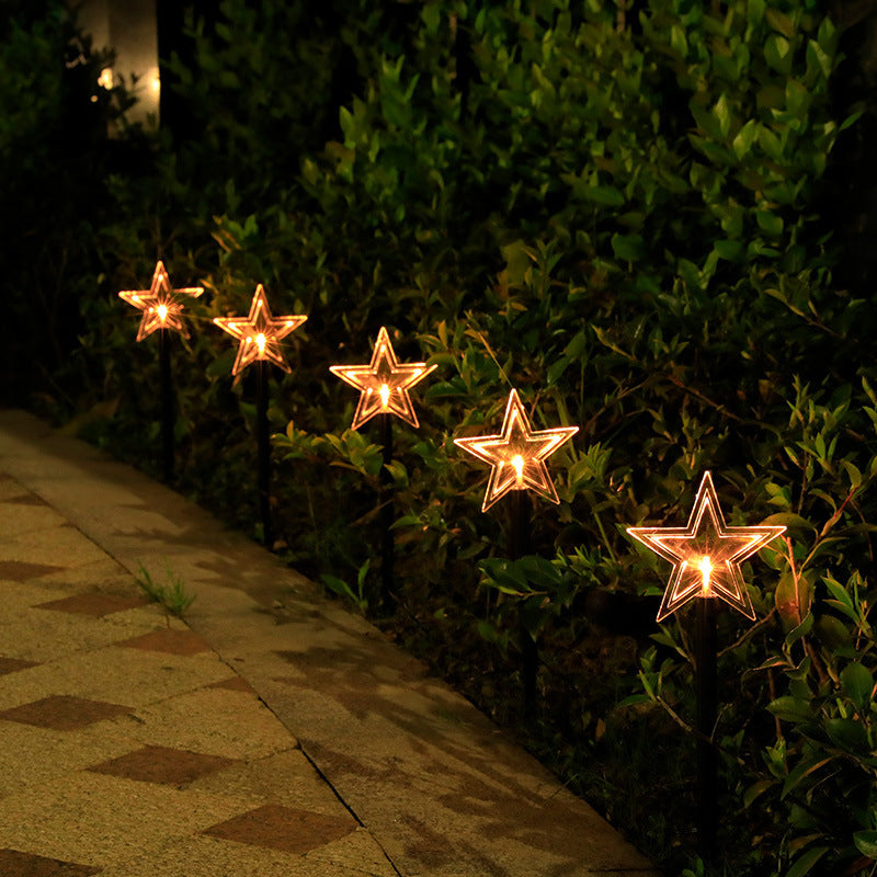 Solar Light Star Snowflake Christmas Tree Garden Light