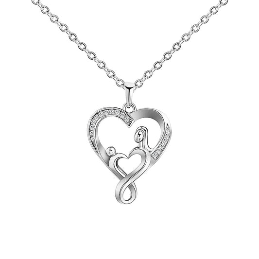 Clavicle Chain Pendant Thanksgiving Day Heart Shaped Stainless Steel Jewelry