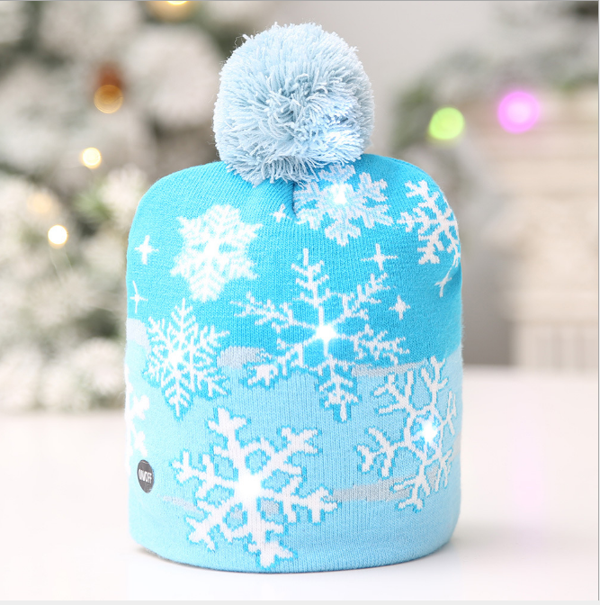 Christmas Decoration Knitted LED Light Cap Christmas Tree Snowman Adult Child Hat