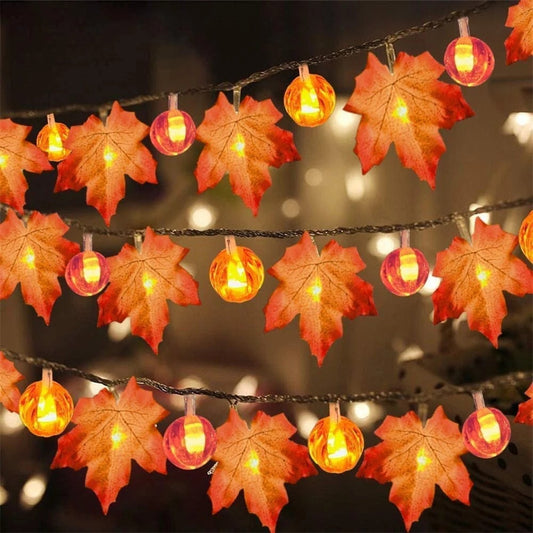 Maple Pumpkin Party  Light String Garden Party Room Decoration Light