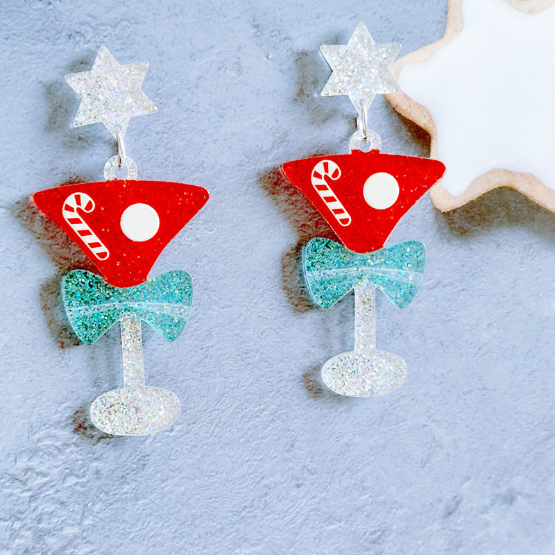 Sweet Christmas Tree Earrings With Rhinestones New Fashion