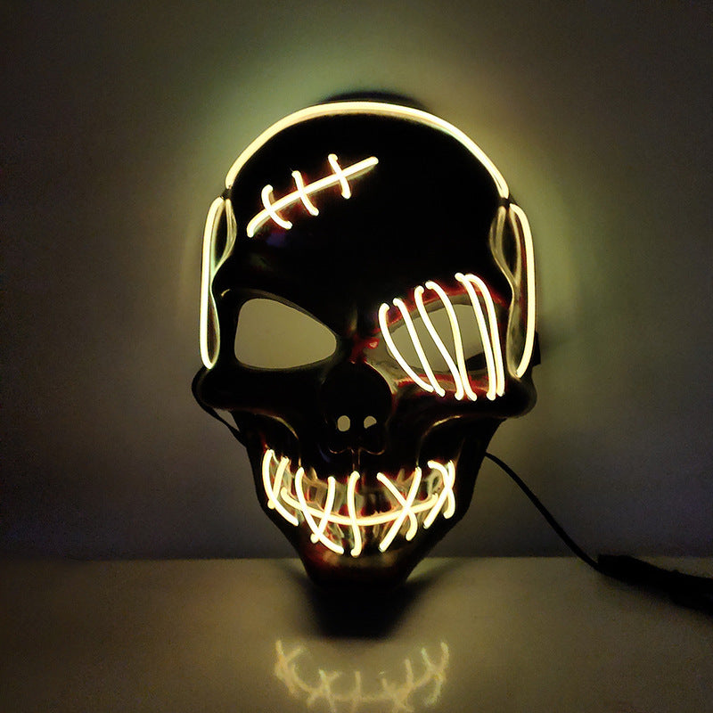 Halloween Scary One-Eyed Pirate Mask Cosplay Led Light Party