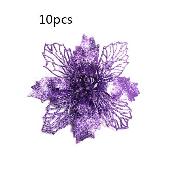 Glitter Artifical Christmas Flowers Christmas Tree Decorations