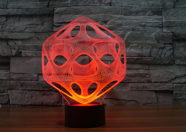 Abstract 3D Light 7 Color Touch Controlled LED Visual Lamp Gift Atmosphere Desk Lamp.
