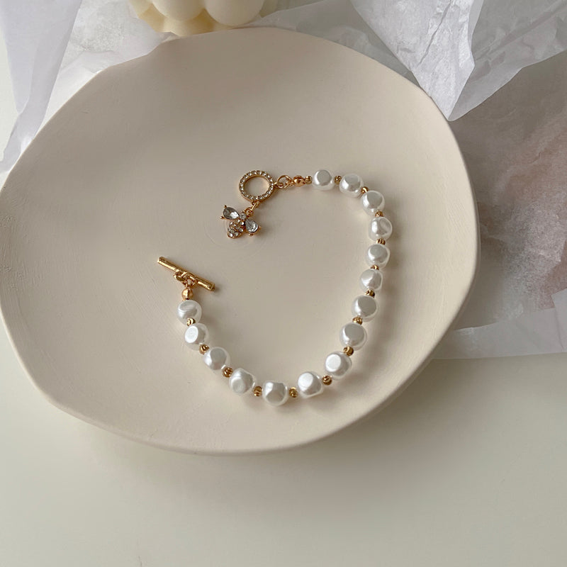 Classic Fashion Natural Stone Pearl Pendant Bracelet Gift