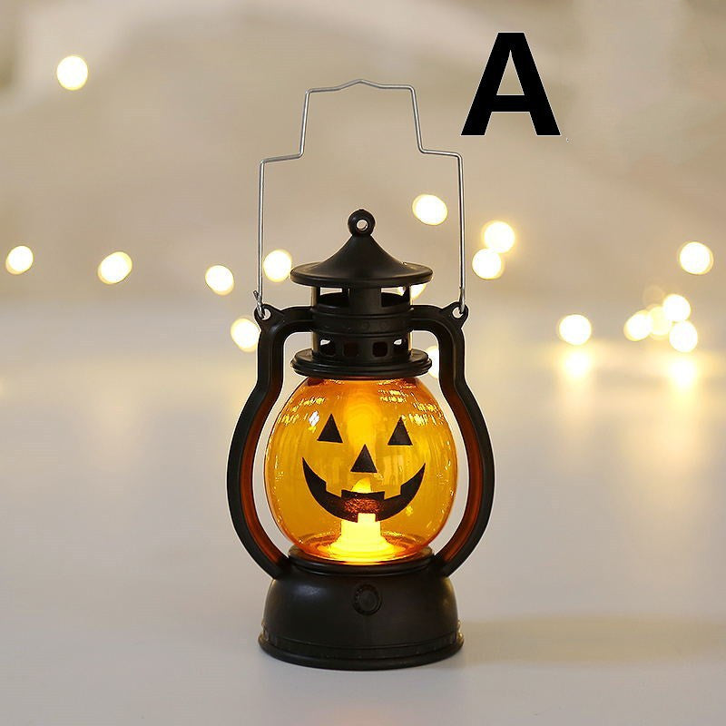 Halloween Oil Lamp Portable Pumpkin Lantern Skull Decoration