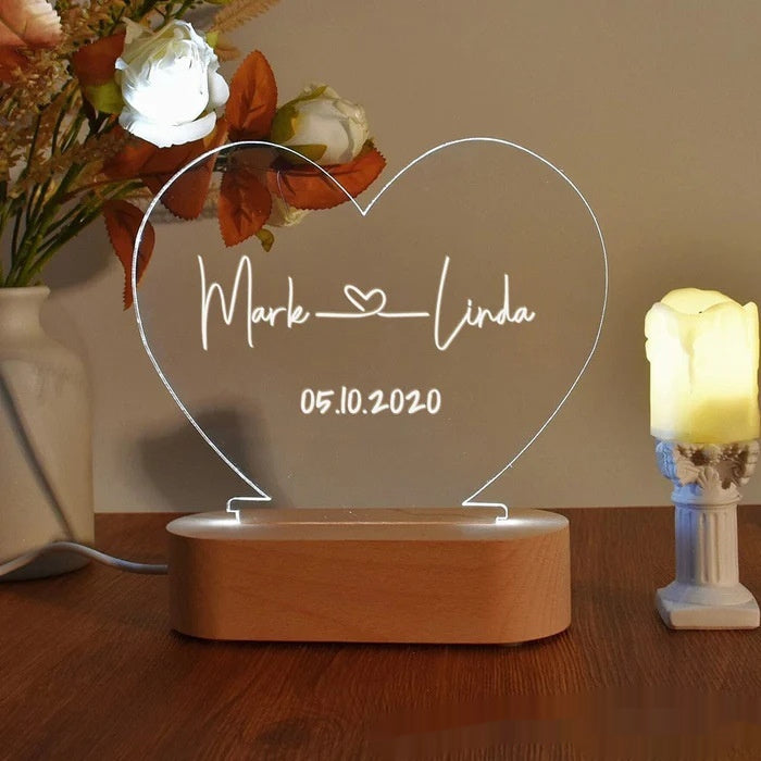 Night Light As Valentines Day Anniversary Romantic