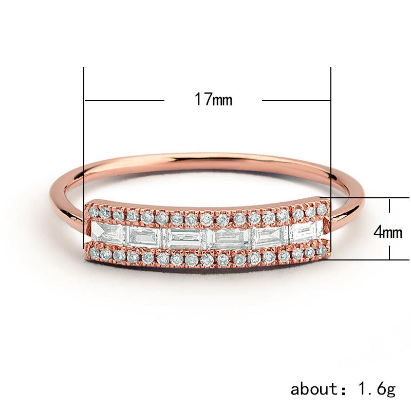 Fashion delicate men's and women's rings Zircon copper ring gift