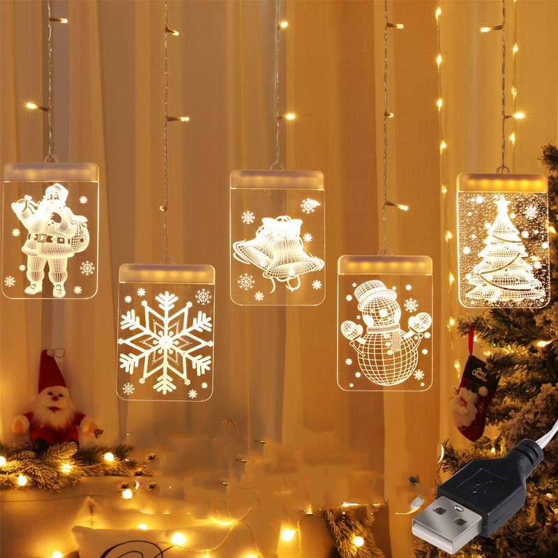 Curtain ice strip light string