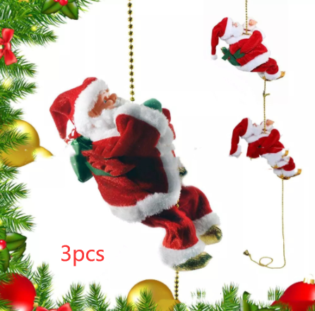Electric Santa Claus Climbing Ladder Plastic
