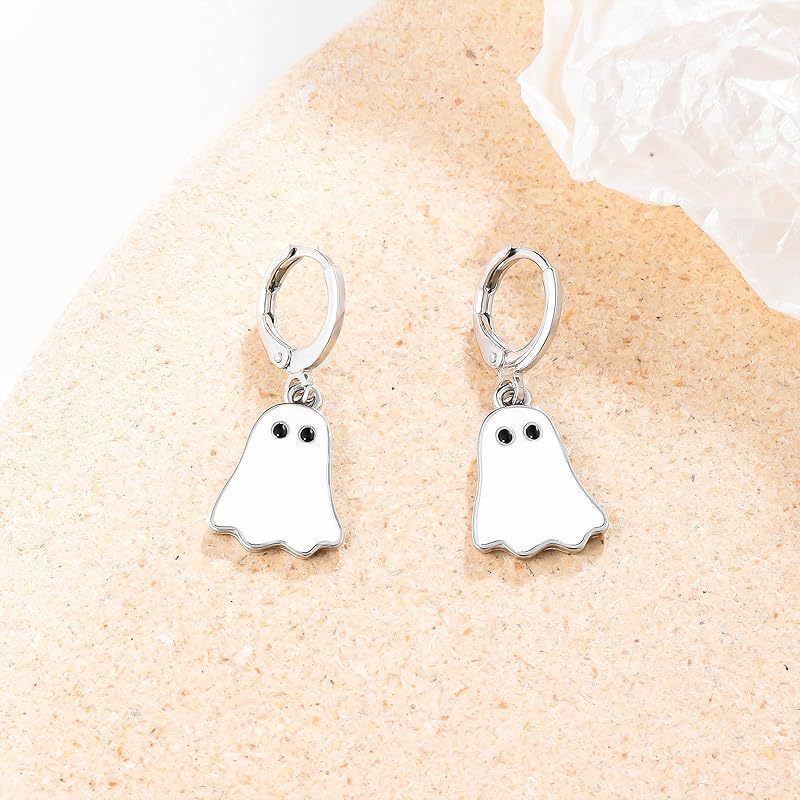 Halloween Ghost Earrings For Women Gold Ghost Huggie