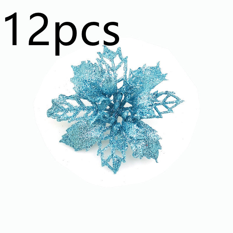 Glitter Artifical Christmas Flowers Christmas Tree Decorations