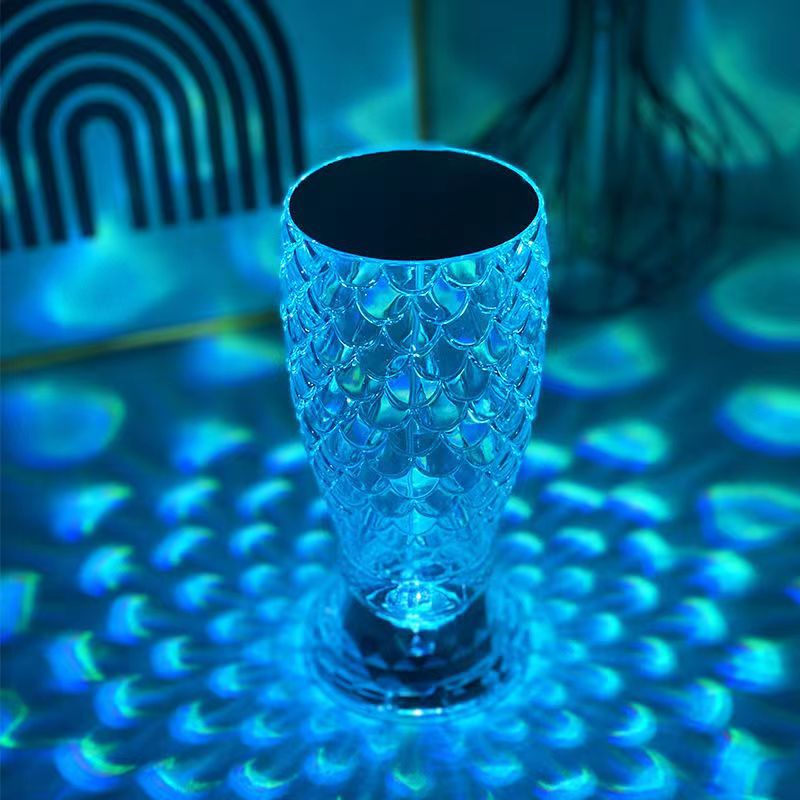 Fish Scale Lamp With USB Port LED Rechargeable Touch Nigh Party Light
