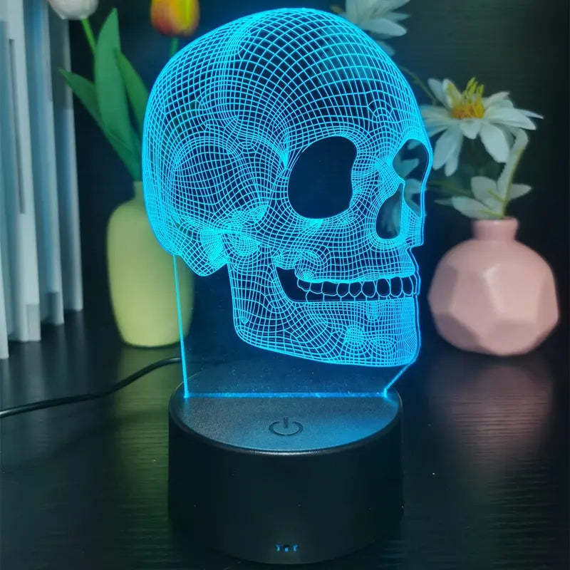 3D Small Night Lamp Halloween Skull Outdoor Light LED