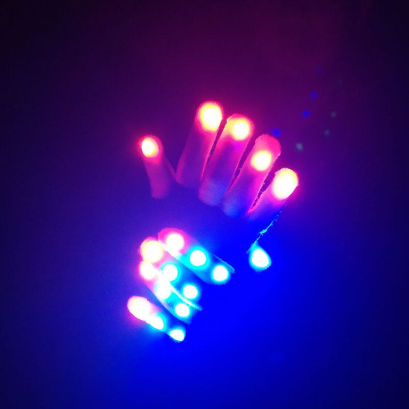 Warm Colorful Flashing Led Christmas Day Hot Sale Finger Gloves