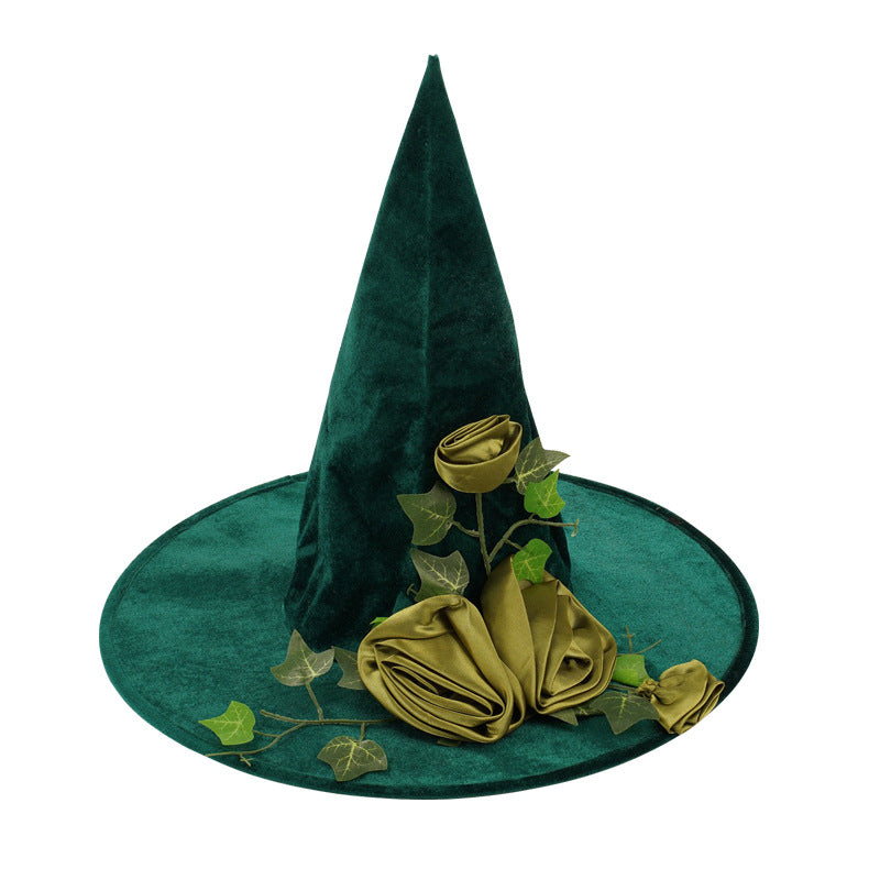 Halloween Green Cosplay Wizard Hat