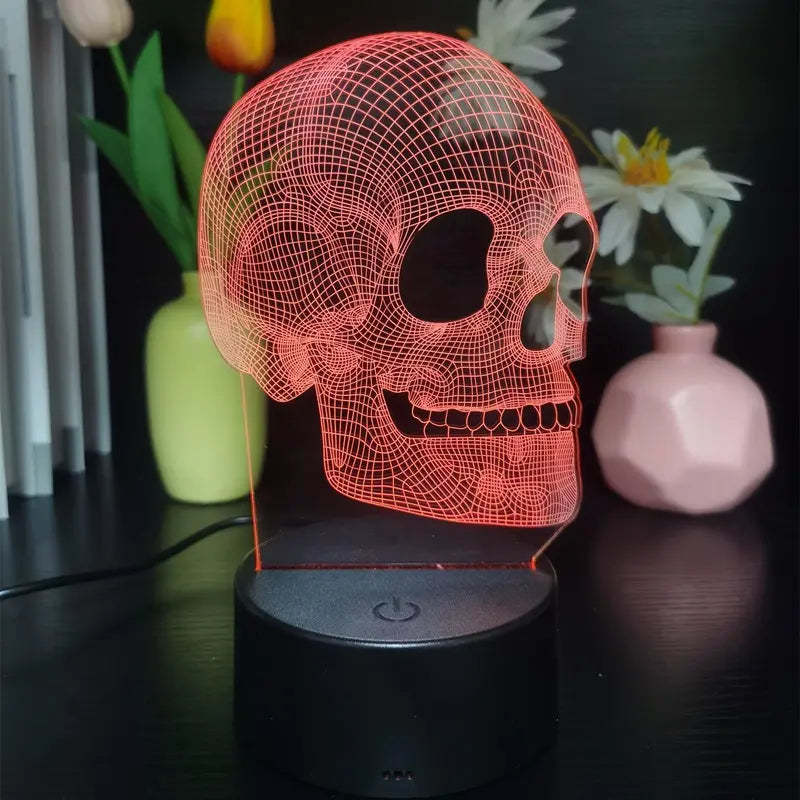 3D Small Night Lamp Halloween Skull Outdoor Light LED