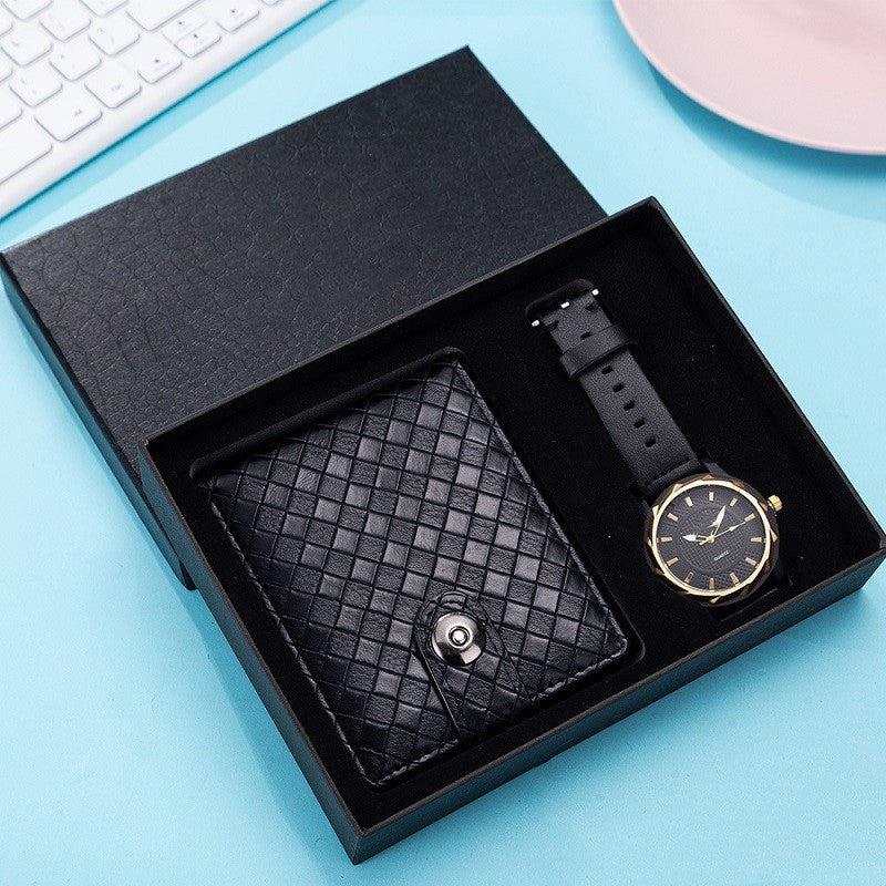 Luxury Business Watch Leather Bag Wallet Gift Set Men