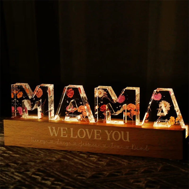 Mother's Day Custom Flower Printed LED Night Light