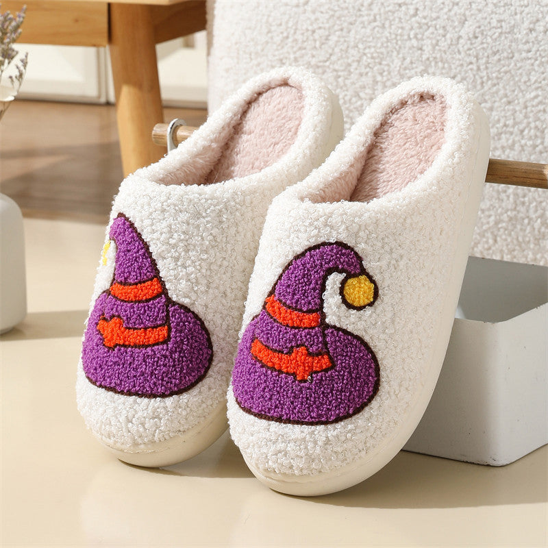 Halloween Spider Witch-hat Slippers Home Indoor Non-slip Slippers