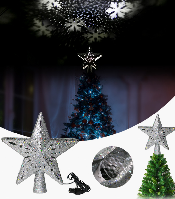 Christmas Tree Top Light Star Snowflake Shape LED Laser Projector