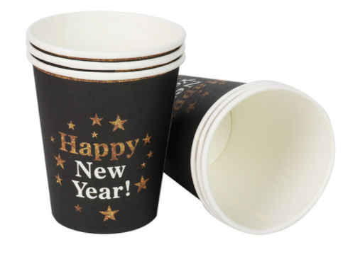 Happy new year paper cup