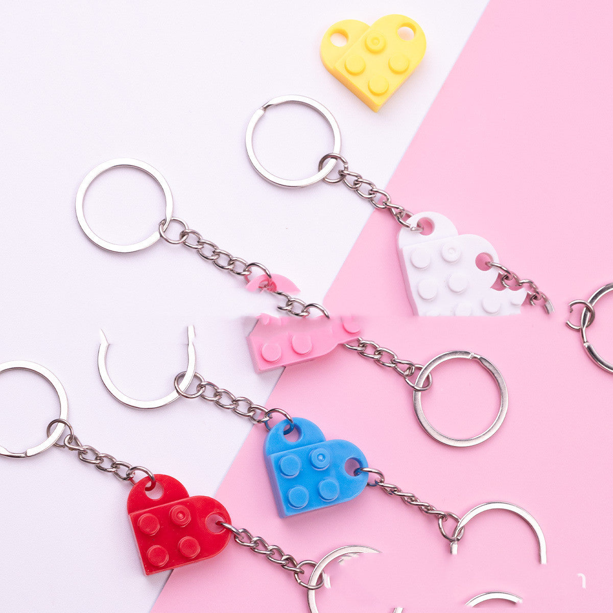 New Heart Key Chain Valentines Day Gift Split Key