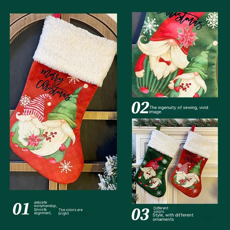 Faceless Elderly Christmas Stockings Ornaments Candy Bag