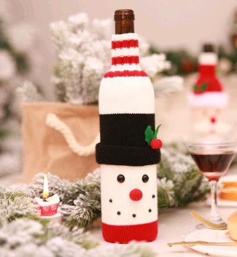 Christmas decoration wine bottle set champagne red wine