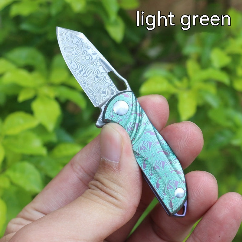 Mini Damascus Folding Knife Gift