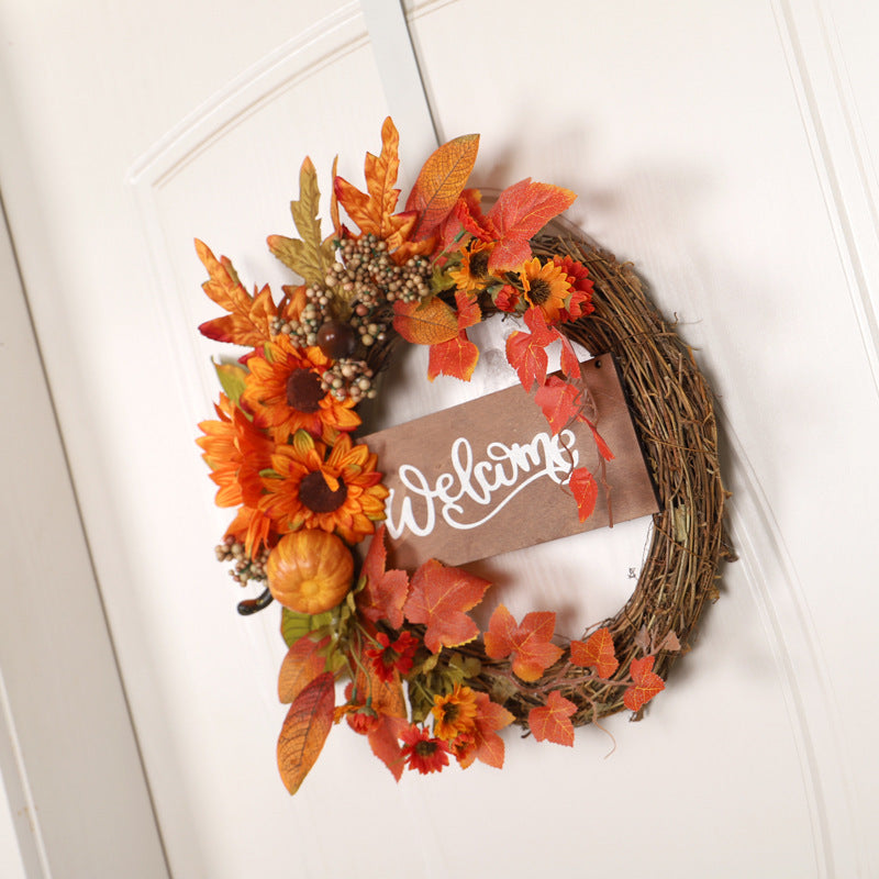 Maple Leaf Thanksgiving Vine Circle Wreath Wall Mount