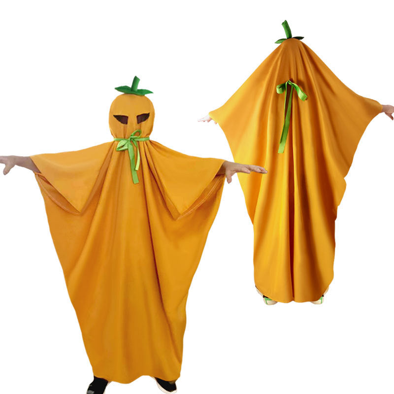 Children's Halloween Costume Pumpkin Cloak